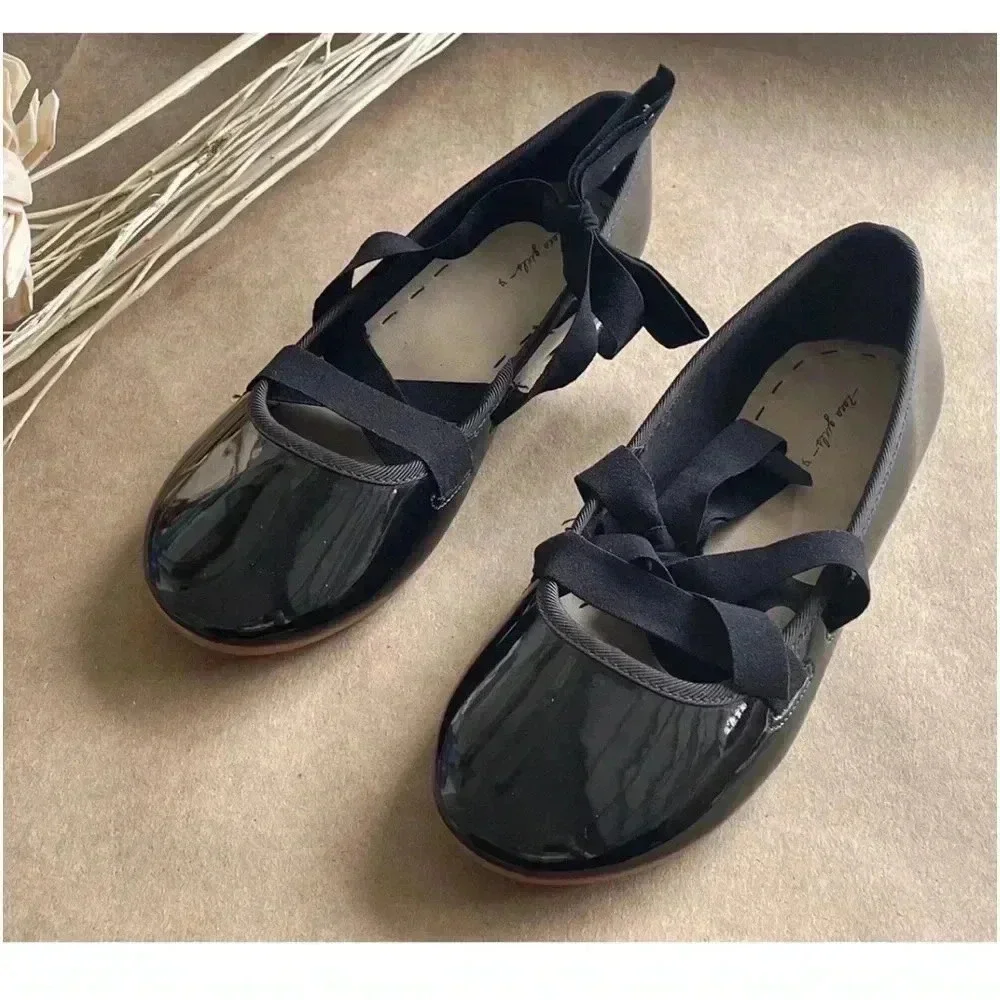 me Zara Patent Leather Ballet Flats Size 32 | 1